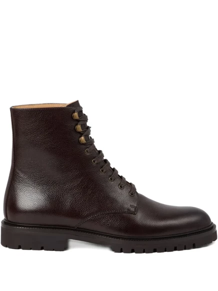 Кожаные армейские ботинки Brunello Cucinelli brown