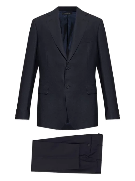 Однобортный шерстяной костюм Brioni blue