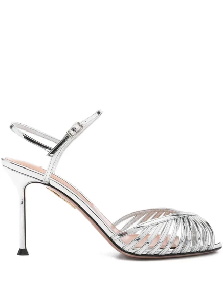 Женские босоножки Aquazzura Hold Me, серебристые