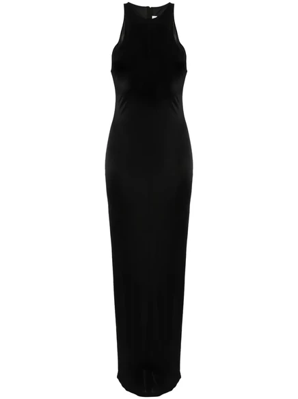 Женское платье макси Saint Laurent из джерси, черное