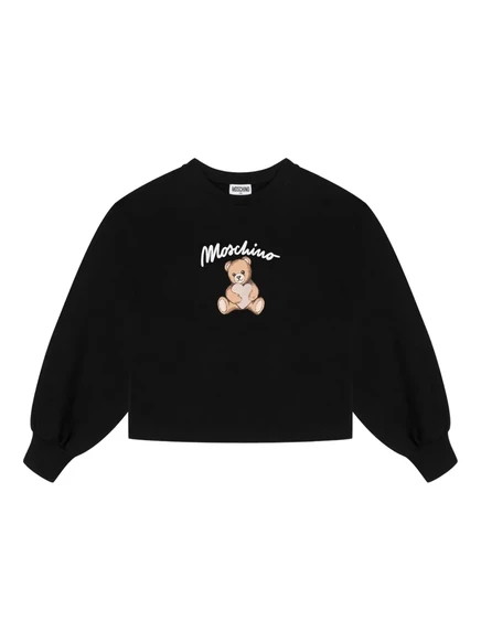 Свитер с принтом плюшевого мишки Moschino Kids black