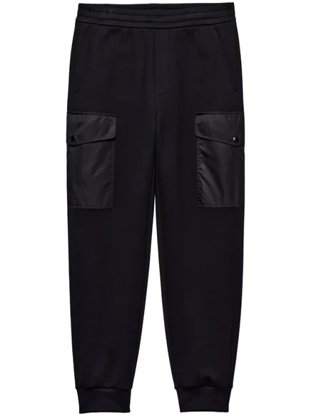 Мужские спортивные брюки Prada Re-Nylon хлопковые, черные
