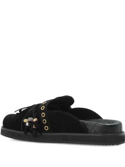Женские мюли Kurt Geiger London Mayfair с бахромой и пряжкой, черные