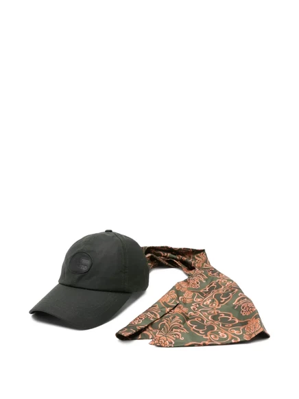 Женская кепка Barbour с цветочным принтом, зеленая