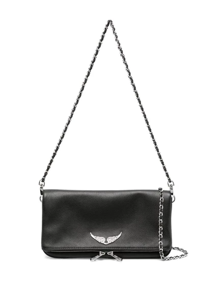 Кожаная сумка через плечо в стиле рок от Zadig&Voltaire black