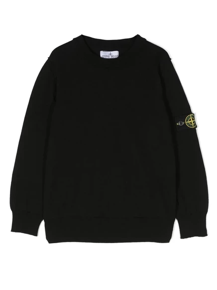 Толстовка для мальчиков Stone Island Junior, черная