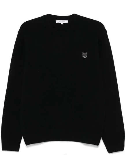 Мужской свитер Maison Kitsuné с лисой, чёрный