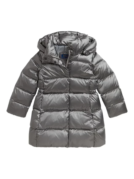 ДЕТСКОЕ пуховое пальто POLO RALPH LAUREN с металлическим капюшоном для детей grey