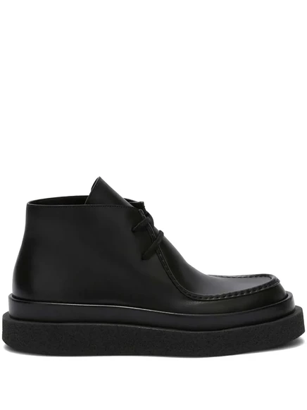 Мужские низкие кожаные ботинки Jil Sander, черные
