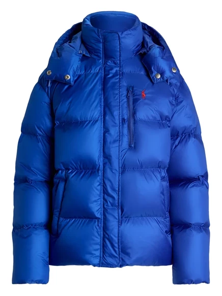 Женский пуховик Polo Ralph Lauren с капюшоном, ярко-синий