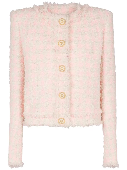 Твидовый пиджак Balmain pink