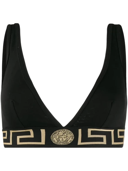 Женский бралет Versace Greca Border треугольный, черный