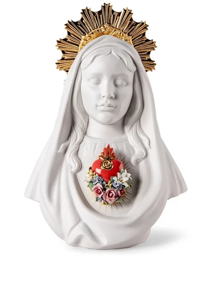 Скульптура Lladró Immaculate Heart of Mary, белая, 40×28 см