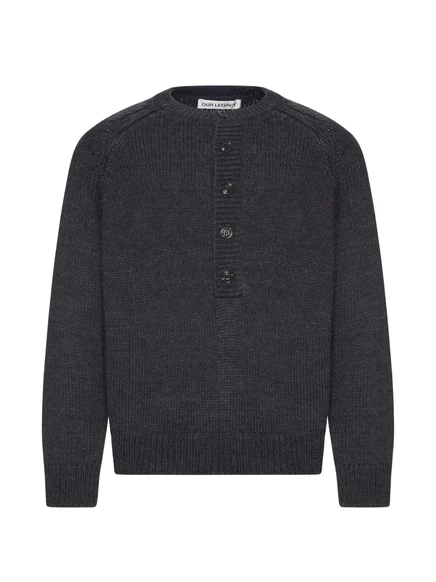 Мужской свитер OUR LEGACY Shore Henley, серый