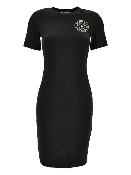 Женское миди-платье Versace Jeans Couture с логотипом, черное