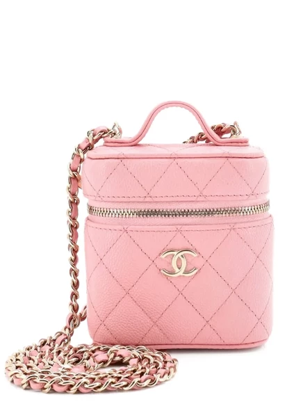 Стеганая сумка Caviar crossbody от CHANEL, бывшая в употреблении, с ручкой Care и косметичкой на цепочке