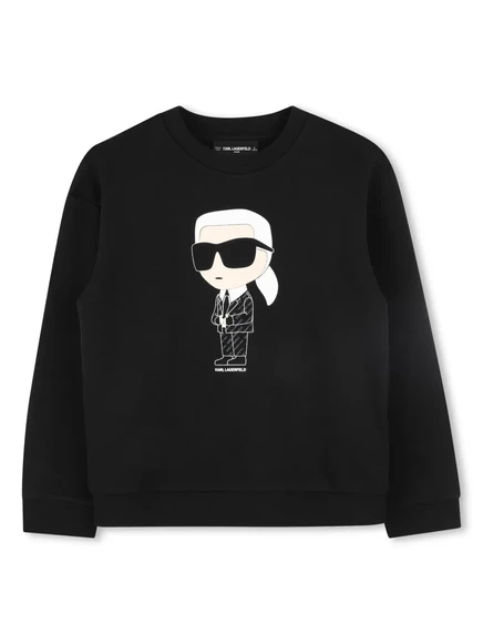 Детский свитшот Karl Lagerfeld Kids Ikonik Karl, черный