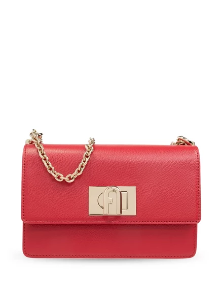 Кожаная сумка через плечо Furla mini Ballerina из натуральной кожи red