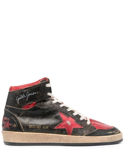 Мужские высокие кроссовки Golden Goose, черно-красные