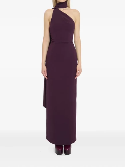 Демисезонное платье макси на одно плечо Solace London purple