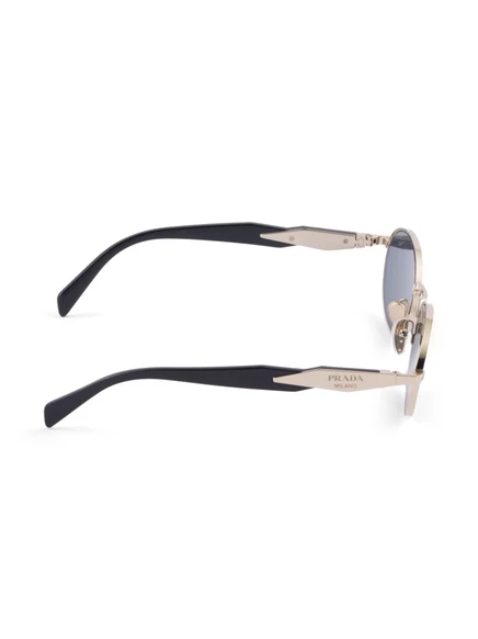 Солнцезащитные очки в овальной оправе с тонировкой Prada Eyewear silver