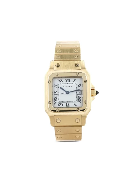 Часы Cartier Santos 27 мм 1990, бело-желтое золото