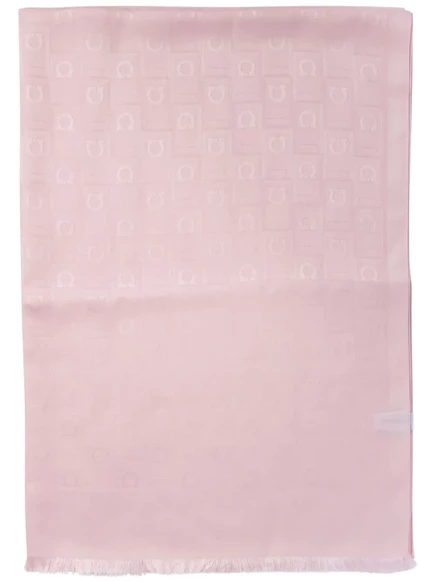 Жаккардовый шарф с логотипом Ferragamo pink