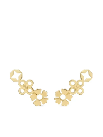 Женские серьги-гвоздики Tory Burch Flower Hexagon, золотистые