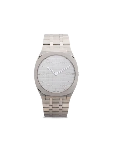 Часы Gucci 25H 38 мм из нержавеющей стали, серебристые