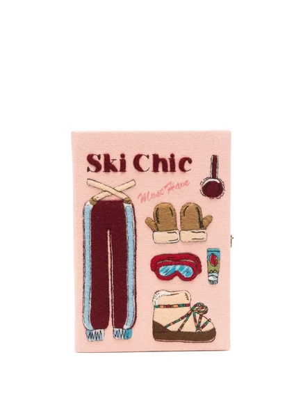 Женский клатч Olympia Le-Tan Ski Chic с вышивкой, розовый