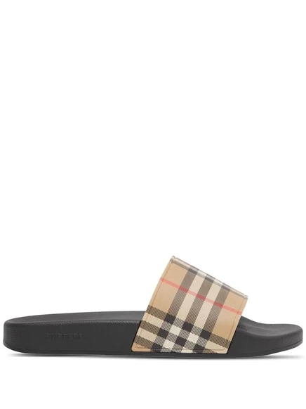 Винтажные клетчатые слайды Burberry neutrals