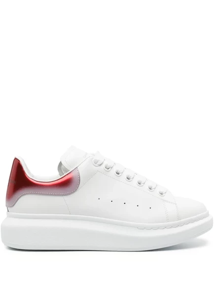Мужские кроссовки Alexander McQueen Oversized из кожи, бело-красные