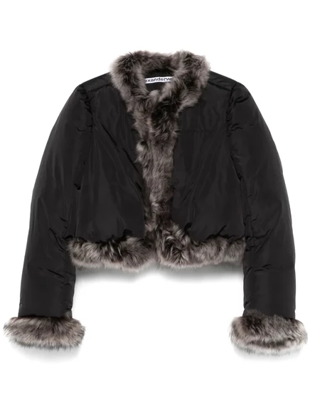 Женская пуховая куртка Alexander Wang с мехом, черная