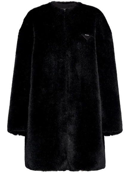 Женское пальто Prada Aspen из искусственного меха, черное