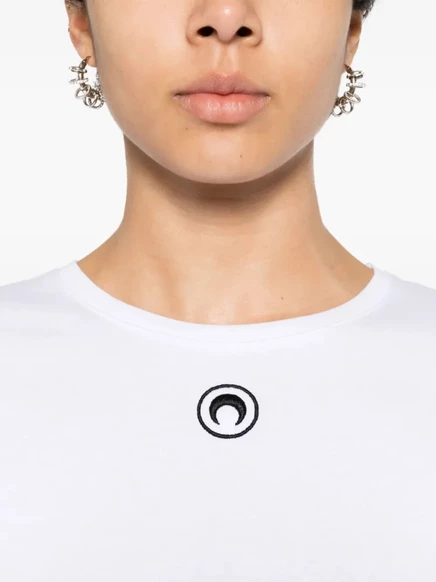 Футболка с вышивкой Marine Serre Crescent Moon white