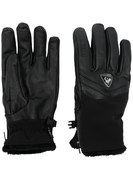 Женские лыжные перчатки Rossignol Elite кожаные, черные