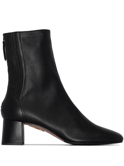 Кожаные ботинки Aquazzura Saint Honore 50 мм black