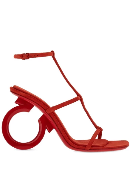Замшевые босоножки Ferragamo Elina 105 мм red
