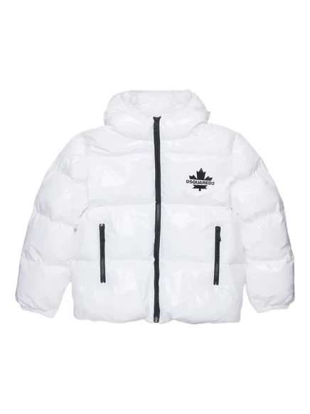 Подростковая куртка DSQUARED2 KIDS с логотипом, белая