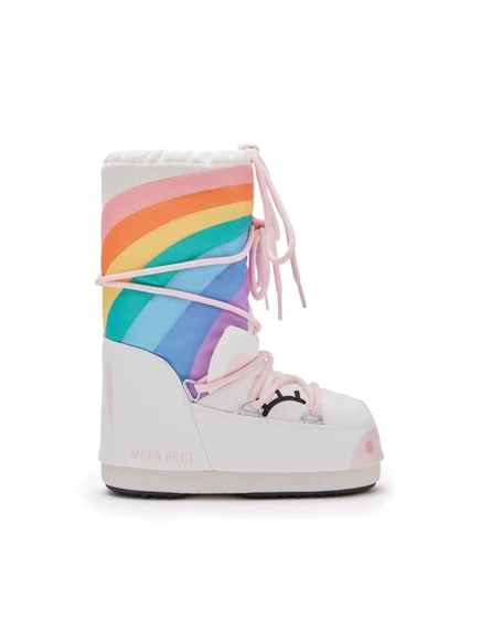 Детские зимние сапоги Moon Boot Kids Icon Unicorn, белые