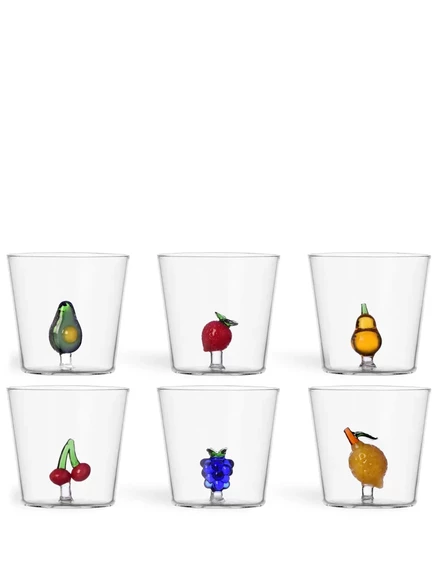 Стаканы Ichendorf Milano Fruits & Flowers, набор 6 шт, белые
