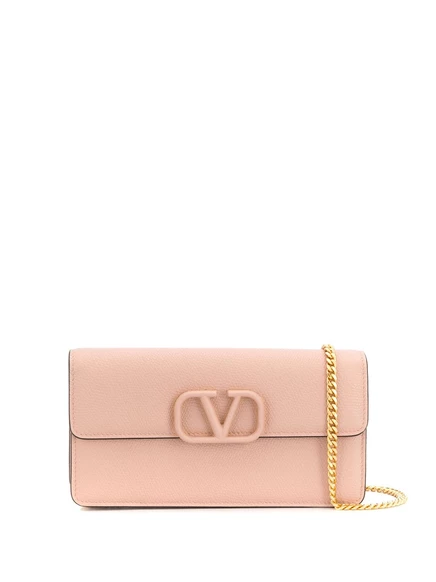 Женская сумка-клатч Valentino Garavani VLogo Signature, нюдовая
