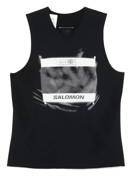 Мужская майка MM6 Margiela x Salomon с цифрами, черная