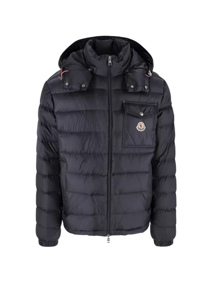 Мужская стеганая куртка Moncler с капюшоном, черная
