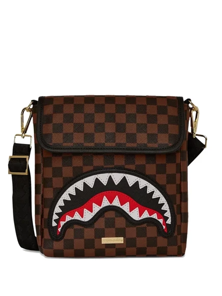 Сумка через плечо Sprayground с изображением пилообразных акул brown