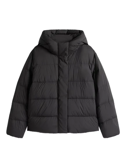 Женская пуховая куртка Tommy Hilfiger с капюшоном, черная