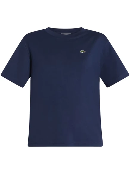 Женская футболка Lacoste из хлопка, синяя