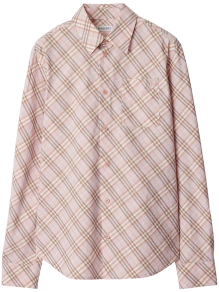 Женская рубашка Burberry клетчатая, розовая