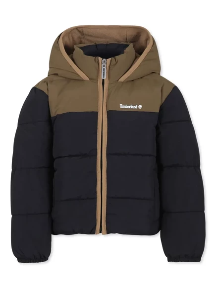 Стеганая куртка Timberland Kids с капюшоном black