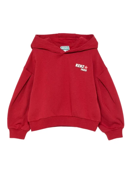 Детское худи Kenzo Kids с логотипом, красное